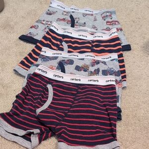 Carter's Kids Striped and Printed Boxer Briefs - Red, Gray, Blue
